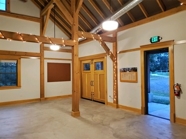 Interior view of carriage barn