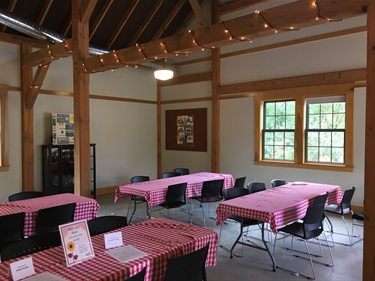 Carriage barn set up for event