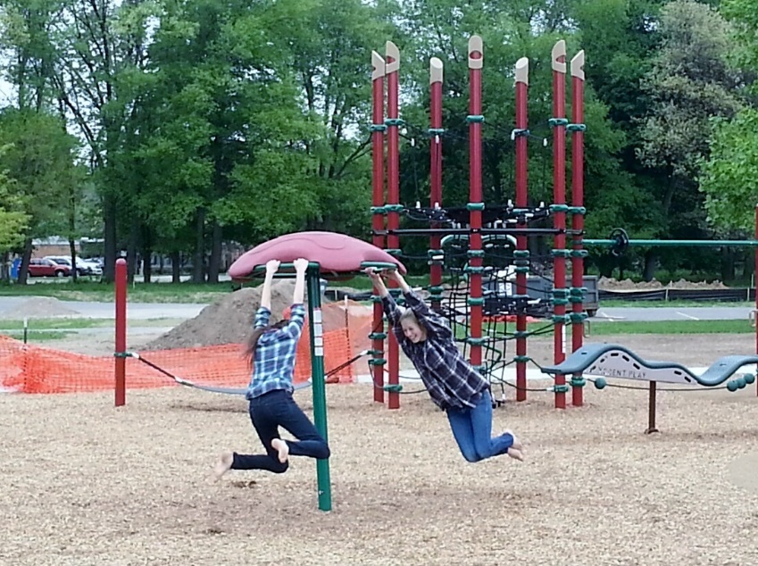 People enjoying themselves in Flesher field